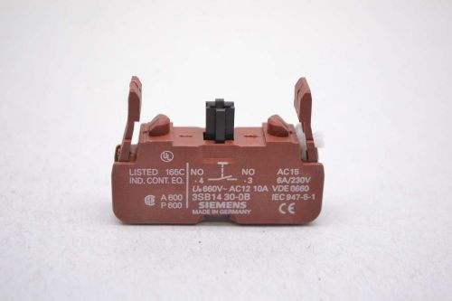 New siemens 3sb14 30-0b contact block 230v-ac 6a amp pushbutton d431510 for sale