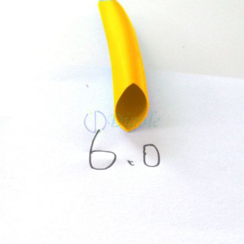 Heat Shrink Tubing Tube Diameter 6mm 15/64&#034; x 2m/6FT @Yellow