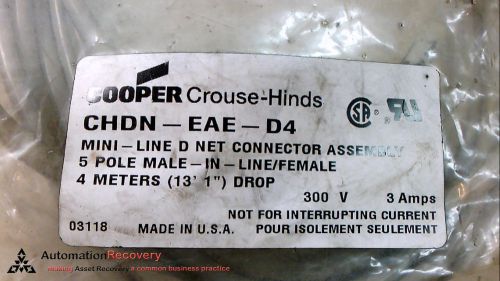 COOPER CROUSE-HINDS CHDN-EAE-D4 CABLE ASSEMBLY, NEW