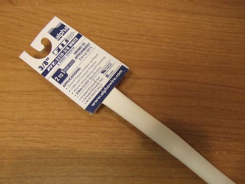 4 Foot Alpha FIT 3/8 White Heat Shrink Tubing 221H Tube Electrical Wire Cable