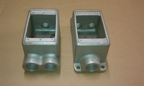 Lot of 2 CROUSE-HINDS FDCC2 3/4&#034; Cast Single Gang Device Box CONDULET