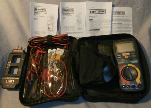 Craftsman 81076 multimeter w/non-contact infrared thermometer &amp; ac line splitter for sale