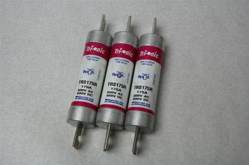 (3) ferraz shawmut tri-onic dual element time delay trs175r 175a class rk5 fuses for sale