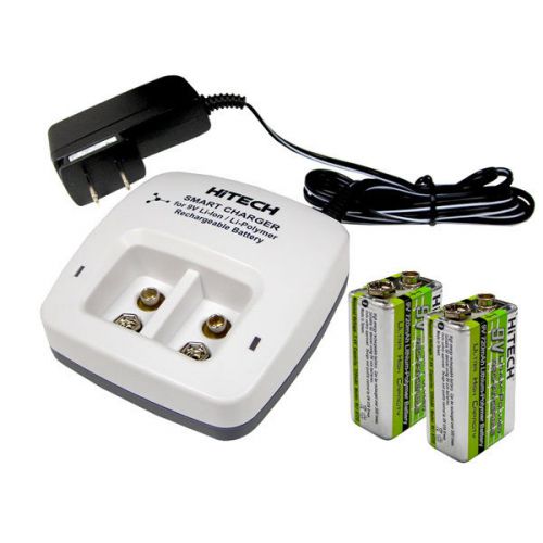 2 of 9v batteries 720mAh with HiTECH 9V Smart safety Charger CE,UL..#1 TOP.*SALE