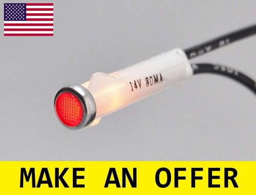 Nib usa leecraft incandescent indicator panel 14 volts light bulb red for sale