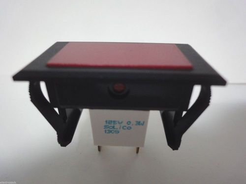 Solico 125v 0.3w red rectangular indicator light for sale