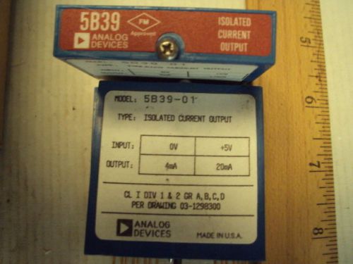 5B39-01 Analog Devices Isolated Current Output; In 0 to +5V Out: 4-20ma