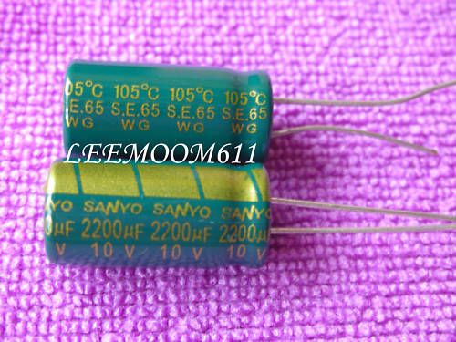 400,sanyo 10v 2200uf audio amps capacitor 10x20mm for sale