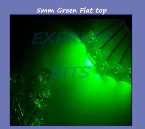 Pre wired flat top 10x green leds 5mm 10000mcd ultra bright new led light for sale