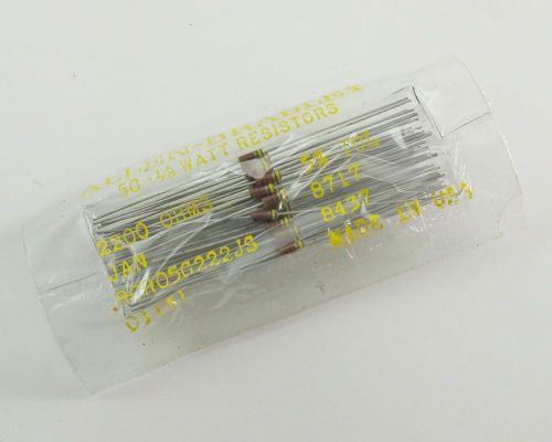 (50) Allen-Bradley 1/8 Watt Carbon Comp Resistors 2200 Ohms 5% Tol RCR05G222JS