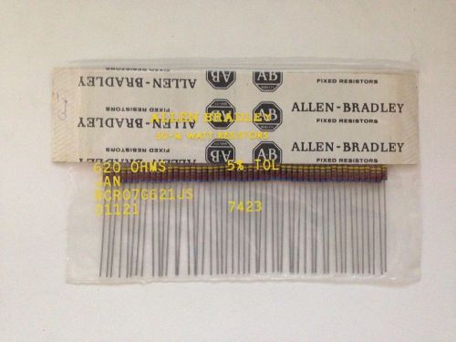 *NEW* 50 Allen Bradley Carbon Comp Resistors 620 ohms 1/4 watt 5% Tol
