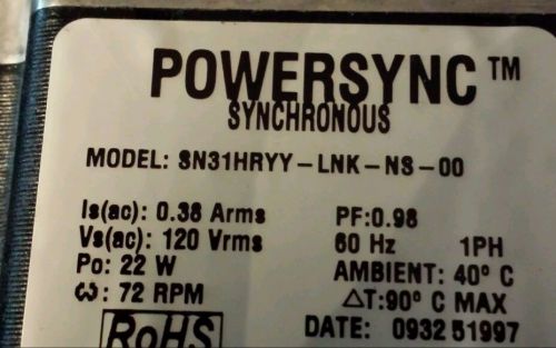 Danaher Motion SN31HRYY-LNK-NS -00 POWER SYNC MOTOR
