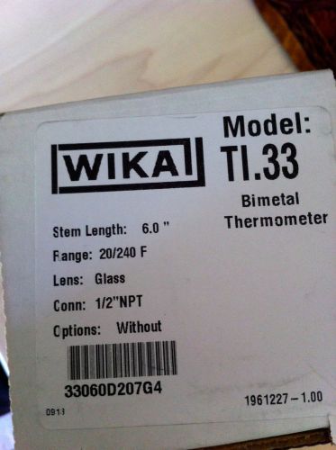 Bimetal thermometer wika t1.33 industrial grade for sale