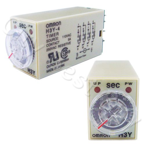 10 x h3y-4 ac110v 60sec 60s omron relay timer 4pdt 14 pin pyf14a pyf14a e py14 for sale