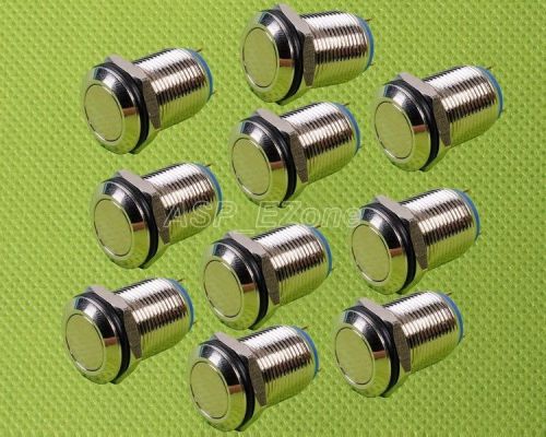 10PCS 12mm Start Horn Button Momentary Stainless Steel Metal Push Button Switch