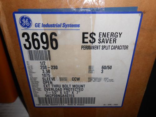 GE 3696 1/2 HP 208-230 VOLT 1075 RPM PERMANENT SPLIT CAPACITOR