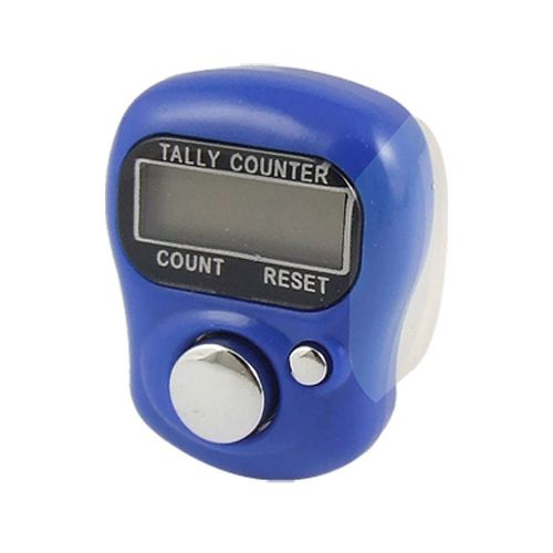 Plastic Adjustable Soft Band Royal Blue Housing Resettable Finger Counter