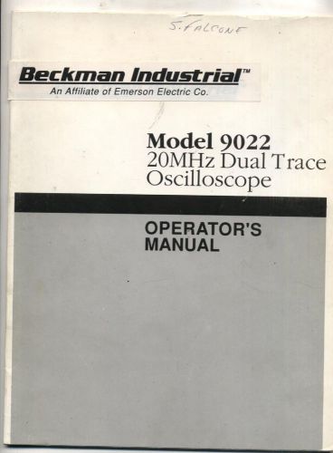 Operators Manual Model 9022 20 MHz Dual Trace Oscilloscope Beckman Industrial