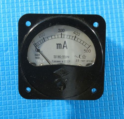 Vintage Russian analog Amper A-meter Soviet USSR Bakelite panel ammeter AC 0.5AA