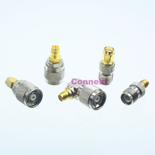 5pcs/set RP-TNC &amp; RP-SMA male plug female jack kit 90° RF adapter connector
