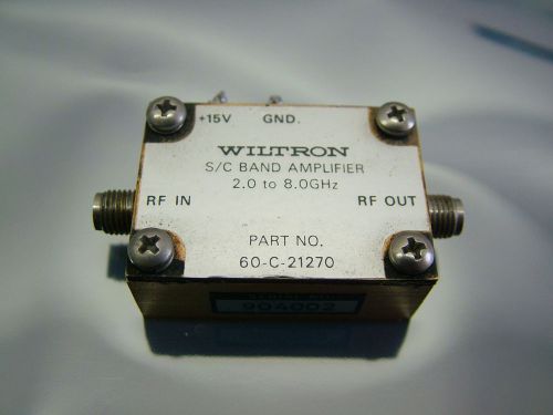 RF AMPLIFIER 2.2 - 8GHz GAIN 11db PO 16dbm WILTRON 60-C-21270 SMA