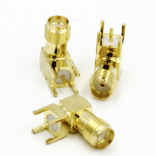 1 x SMA female right angle solder PCB mount RF connector
