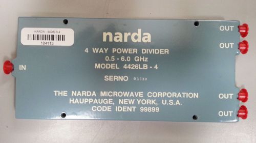 Narda 4426LB-4 Ultra-Broadband Power Divider: 4-Way, 500 MHz, 6 GHz, SMA(f)
