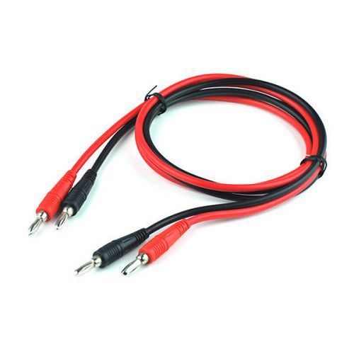 1set dual injection 4mm banana to banana male plug test probe leads cable 1m 15a for sale