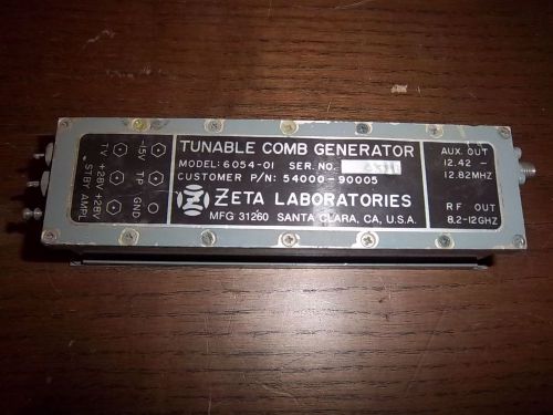 Zeta Laboratories Tunable Comb Generator 6054-01 aux. out 12.42 - 12.82 MHZ