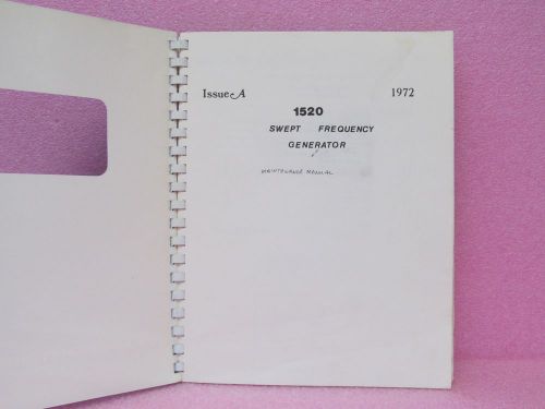 Kay electric manual 1520 swept frequency generator maintenance manual (1972) for sale