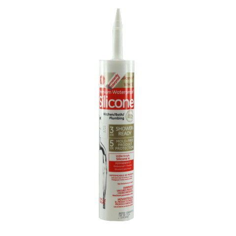 9.8 Oz Cartridge Bath White Silicone Caulk