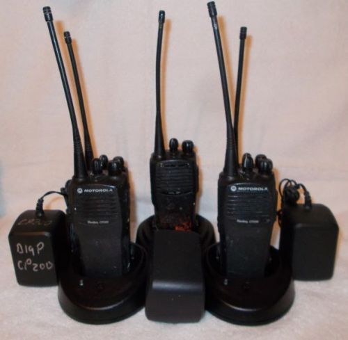 5 motorola cp200 portable radios with gang charger fire ems police taxi security for sale