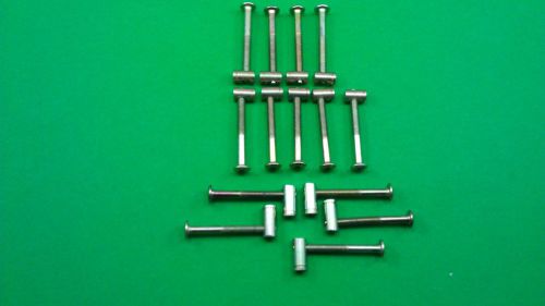 14 ALLEN HEAD FURNITURE BOLTS 2-3/8&#034; LONG, WITH 14 DIFFERENT BARREL NUTS