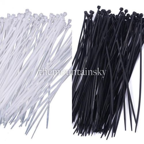100pcs 8&#034; 3x200mm Nylon Plastic Cable Ties Zip Wire Wrap Strap High Quality