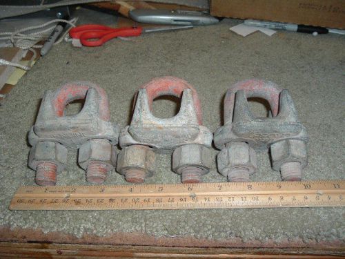 3 used genuine crosby 1&#034; cable clamp for sale