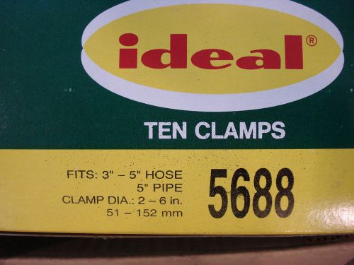 Ideal 5688 hose clamps 3&#034;-5&#034; diameter, box of 10