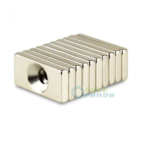 Lot 20pcs countersunk block magnets 20 x 10 x 3mm hole 4mm rare earth neodymium for sale