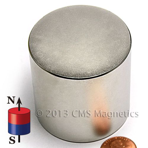 Neodymium disc magnets n42 dia2 x 2&#034; ndfeb super strong lot 4 for sale