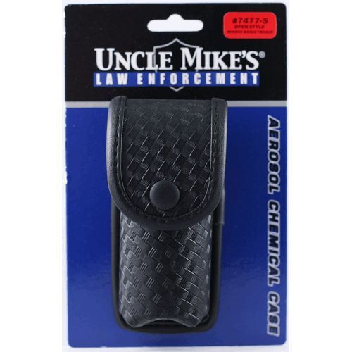 Uncle mike&#039;s 7477-5 black mirage basketweave snap close aerosol oc case mk3 for sale