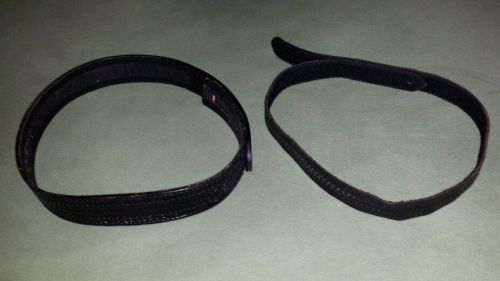 Dutyman 5021 36-38 Police Duty Belt 2-1/4&#034; Black Leather Basketweave Velcro USED