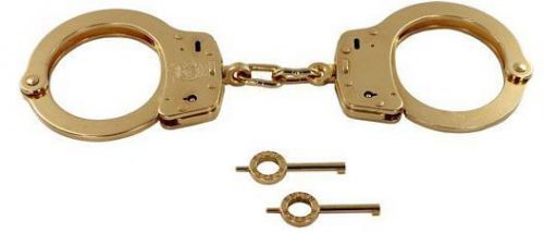 Smith &amp; wesson handcuffs 24 kart gold plated model100-1- new for sale