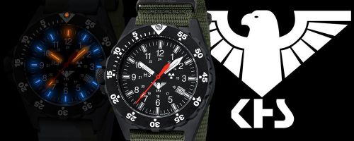 Police Watches KHS Germany Black Shooter Easy To Read H3 trigalight  Mens Watch