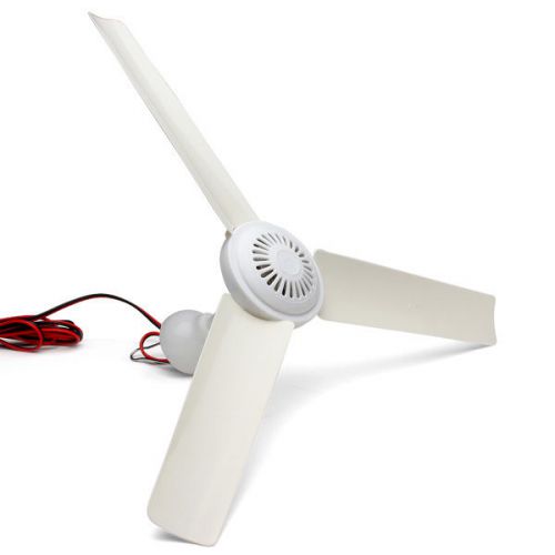 CEILING FAN For 12V BATTERY, SOLAR, RV CAMPER, BOAT Plastic 3 Leaves