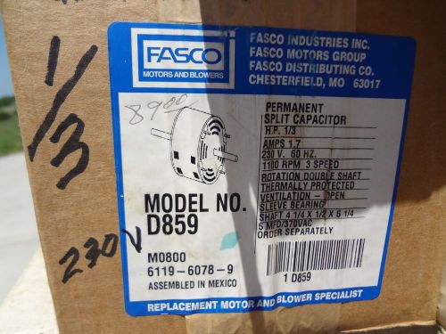 FASCO MOTOR D859 1/3 HP 1100 RPM 230 V NEW IN THE BOX   