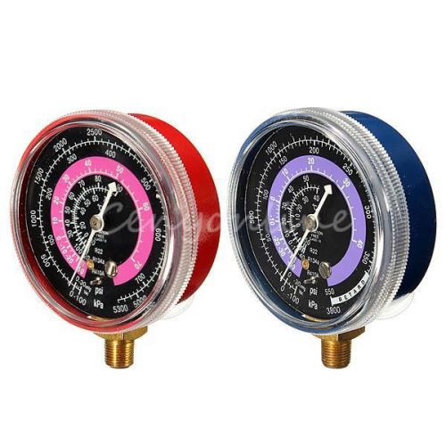 Pair air conditioner r410a r134a r22 refrigerant low high pressure gauge psi kpa for sale