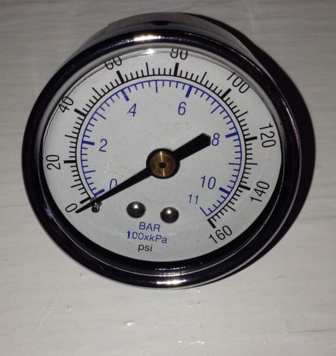 Replacement air compressor gauge 1/4&#034; npt back mount 160 psi with 2&#034; dial 11 bar for sale