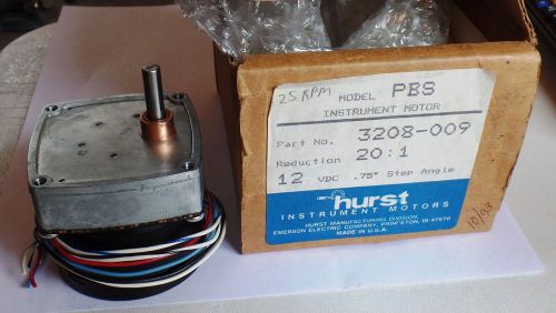 Hurst PAS 12v Instrument Motor 1/4&#034; Shaft  25 RPM REDUCTION 20 TO 1 NEW
