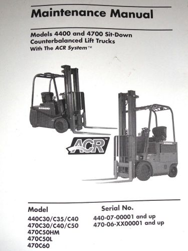 Raymond model 4400/4700 sit down fork lift truck maintenance manual 1056865c for sale