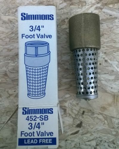Simmons lead-free 3/4&#034; foot valve 452-sb made in usa new in box for sale