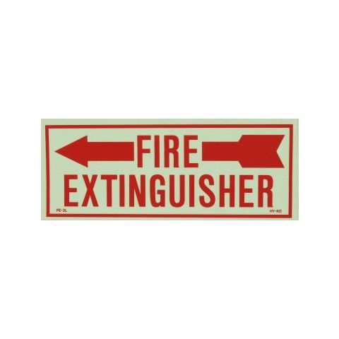 4&#034; X 10&#034; Vinyl &#034;Fire Extinguisher&#034; Sign - Left